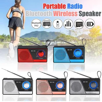 

Mini Portable Radio FM Handheld Digital Pocket Radio USB TF MP3 Wireless Rechargeable bluetooth Speaker Radio Player Gift