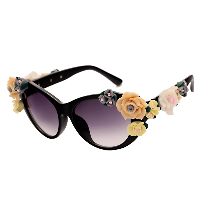 Индивидуальный тренд новые женские Ретро Цветы Модные солнцезащитные очки стерео очки с розами пляжные солнцезащитные очки для отдыха - Цвет линз: 2