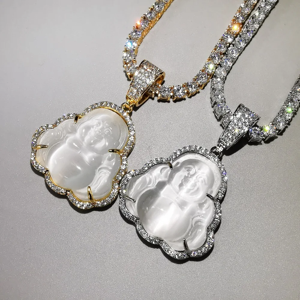 

Побрякушка Будда AAA кубический циркон ожерелье с теннисной цепью 8 цветов хип-хоп, панк украшения подарки