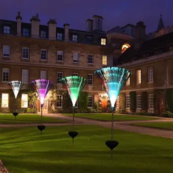 

Solar Optical Fiber Light Decorative Lamp LED POWER Lawn OUTDOOR GARDEN Novelty LAMPFIBRE Changing Lights PATH Battery Include
