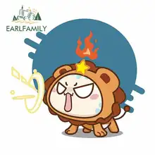 EARLFAMILY 13cm x 8.1cm Angry Little Lion Car Stickers JDM Vinyl Wrap Bumper Trunk Truck Graphics Waterproof Anime RV Fine Decal