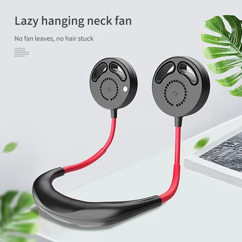 

USB Portable Fan Hands Free Neck Fan Hanging Rechargeable New Mini Sports Fans Personal Mini 3 Speed Adjustable For Home Office