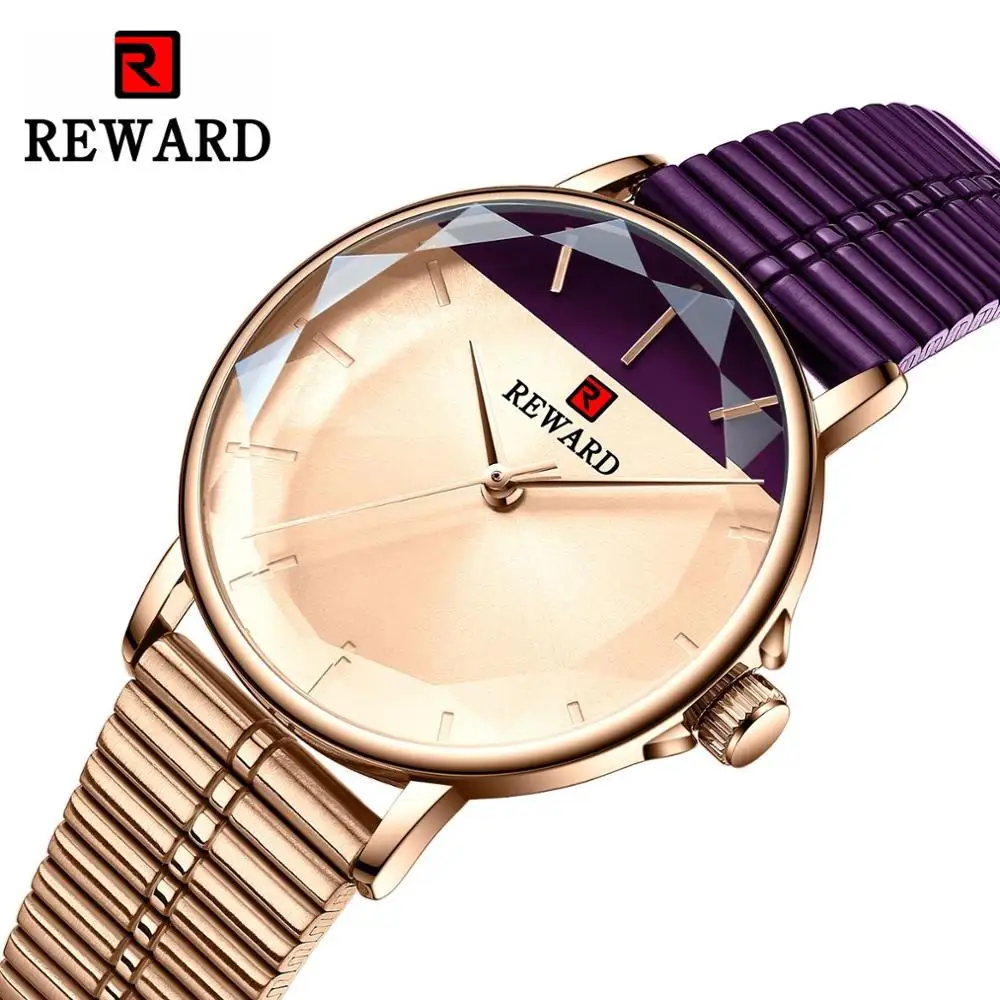 REWARD relojes para mujer, reloj de pulsera moderno con correa de acero inoxidable, de cuarzo, informal, resistente al agua, 2020