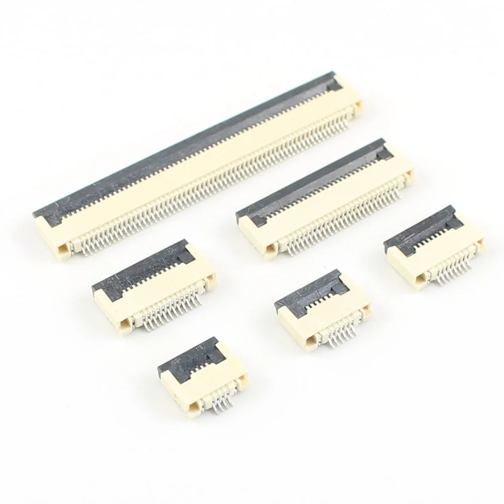 FPC FFC 0.5mm Pitch Cable Connector Flip Flat Bottom Contact 4/8/10/12/16/20/24/30/32/34/40/45/50/54/55 Pins 1