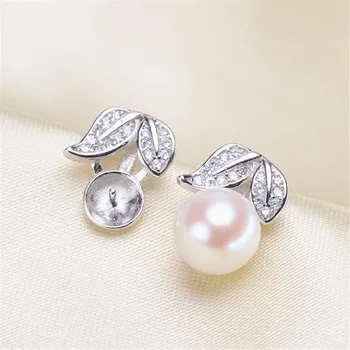 

Plated Silver Earrings Mountings Pearl Ear Wires Earrings Hook Findings Settings for DIY Stud Earrings Jewelry Making Findings