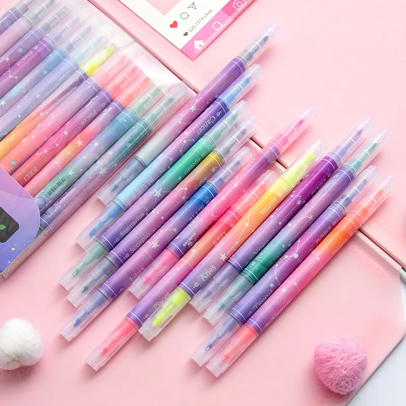 12pcs/set Double Tipped Constellation Markers - 3 - Kawaii Mix