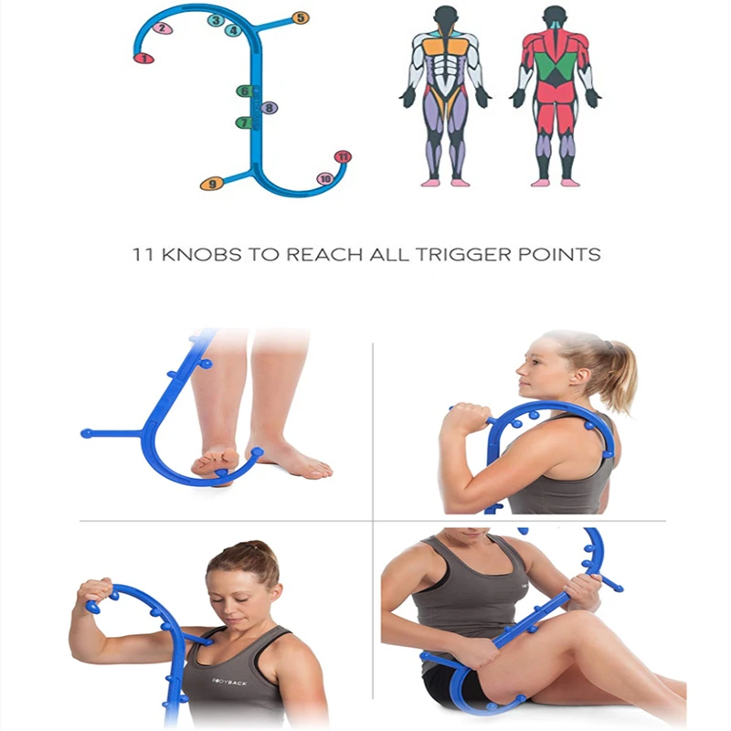 S-Shaped Trigger Point Massager Stick Self-Massage Hook Tool