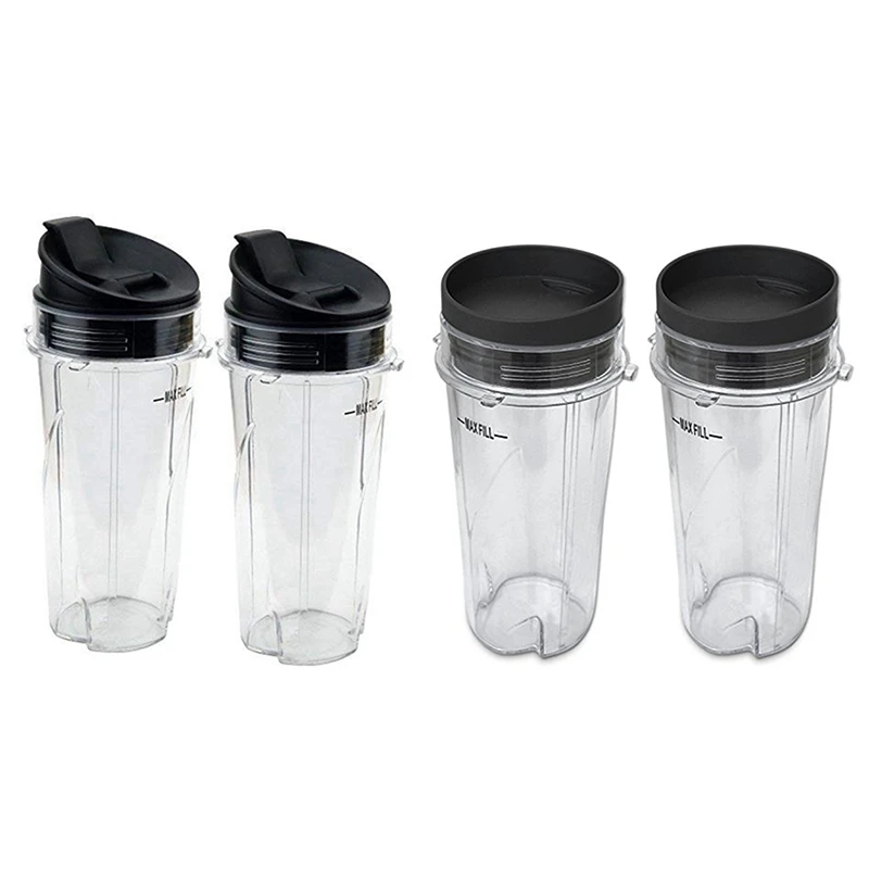 16 Oz Cup with 4 Sealing Caps Suitable for BL770 BL780 BL660 Professional Blender 2 Flat Covers Flip |