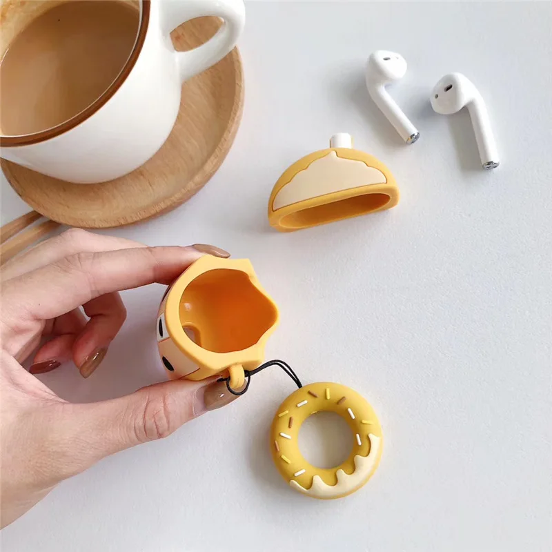 Чехол с жемчугом, молочным чаем, мультяшный чехол для AirPods, милый силиконовый чехол, Bluetooth защитный чехол для наушников для Apple Airpods 2 с ремешком