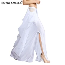 Королевский SMEELA Новое поступление женский спандекс юбка для танца живота длинная для танца живота синий и белый 119075