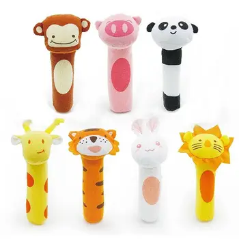 

Cartoon Animal Hand Bell Newborn Baby Toy Hand-held Stick Doll Puzzle Infant Plush Toy