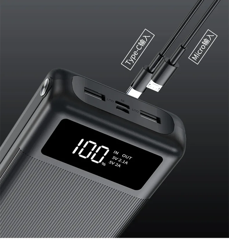 30000 мАч power Bank Быстрая зарядка для светодиодный дисплей Внешнее зарядное устройство для Iphone 11 pro max samsung s10 s10e Note8 9 10