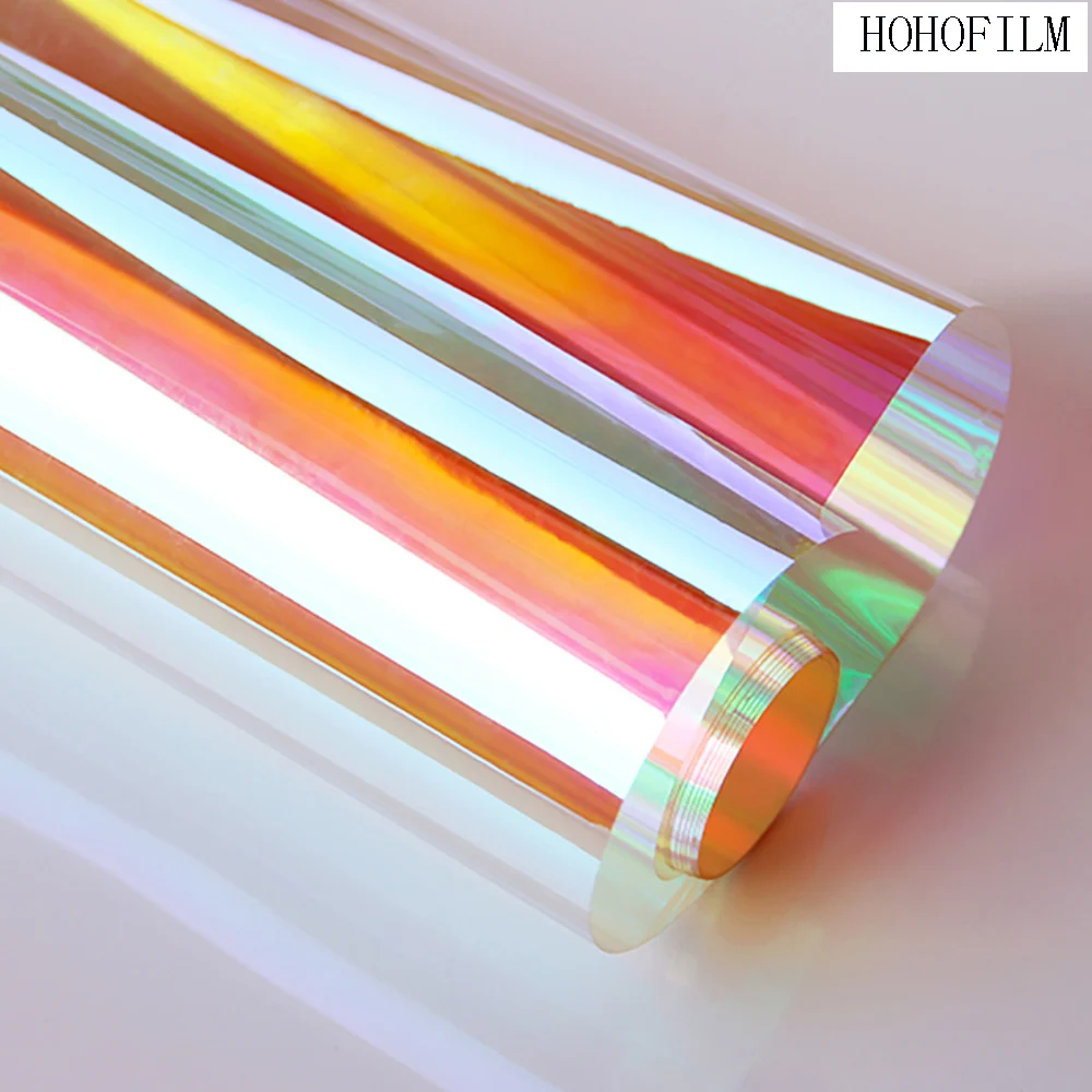 HOHOFILM Rainbow window Film Iridescent Window Film Glass Films Home Decorative Glass Sticker Chamelon Color