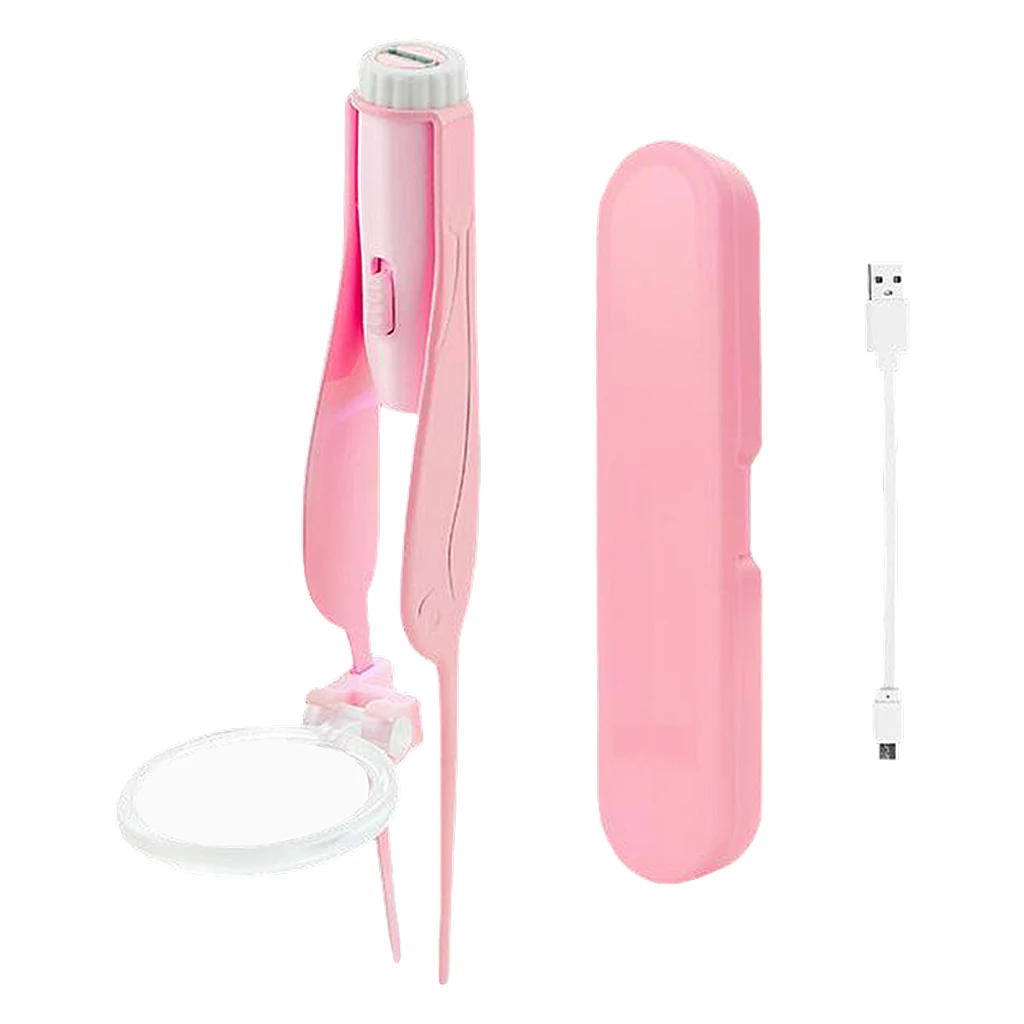 Baby Kids Earpick with Light Visible Ear Pick Ear Wax Cleaner Stainless Steel Ear Scoop Pick Tweezers Kit Ear Cleaning Tool Set