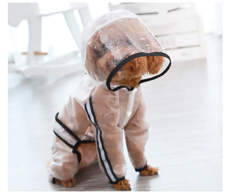 Непромокаемый плащ для собаки, пончо, все включено, плюшевый питомец, водонепроницаемый, среднего размера, маленькая собака, четырехногий плащ