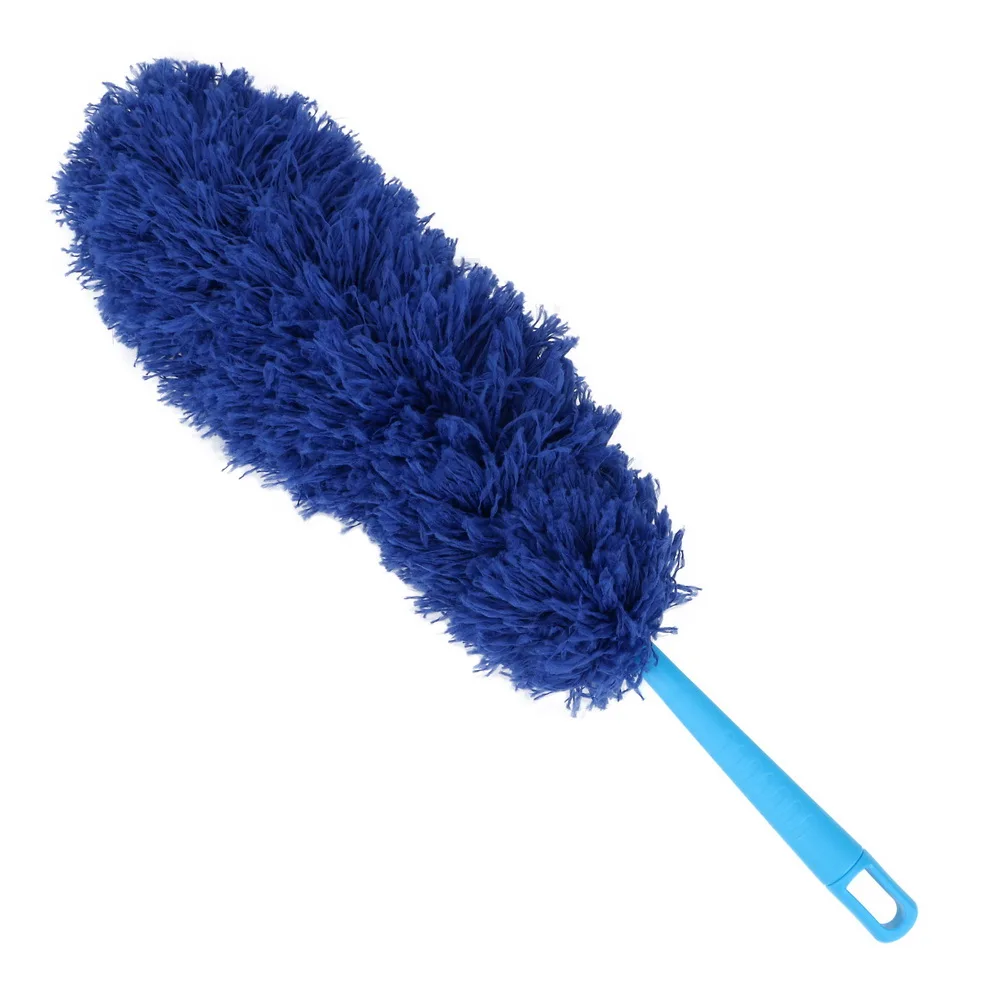 Синий 4 Colors Soft Microfiber Feather Duster Household Cleaning Tools for Home Furniture Car Clean Long Handle Dust Cleaner Brush - Цвет: Синий