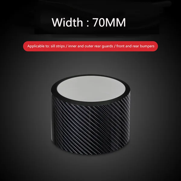 Width 70mm 5D автомобильные наклейки из углеродного волокна виниловые 3D наклейки водонепроницаемая пленка автомобильный дверной ограничитель протектор аксессуары для интерьера - Название цвета: Width 70mm