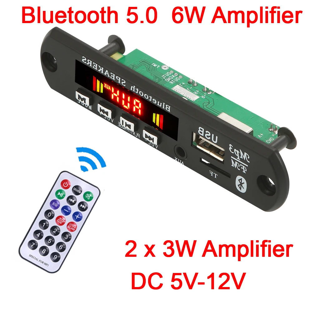 Hands free Автомобильный MP3 плеер декодер плата 5 в 12 В Bluetooth 0 6 Вт усилитель