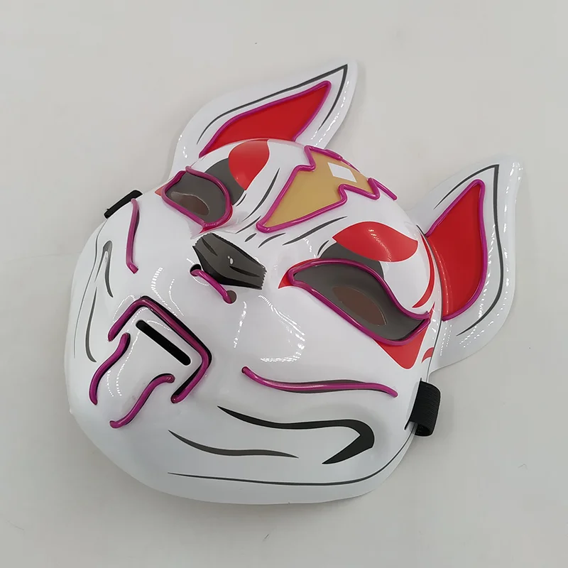 sexy anime cosplay Demon Slayer Glowing EL Wire Mask Kimetsu No Yaiba Characters Cosplay Costume Accessories Japanese Anime Fox Halloween LED Mask funny halloween costumes