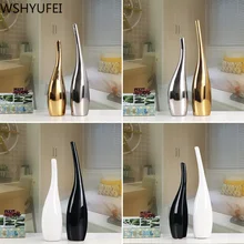 Скандинавские Позолоченные керамические вазы модель комнаты домашний декор мебель золотое украшение жардиньерка минимализм простой цветочный горшок ваза