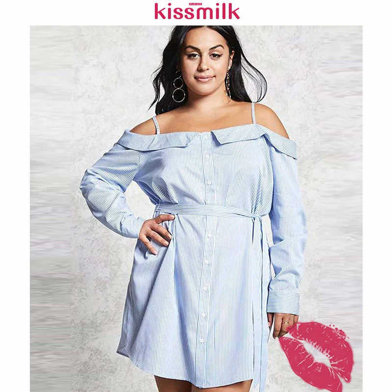 Женское платье Kissmilk простое Кружевное рубашка большого размера без бретелек с