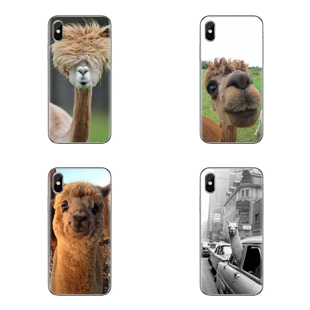 ТПУ чехол для iPhone XS Max XR X 4 4s 5 5S 5C SE 6 6S 7 8 Plus samsung Galaxy J1 J3 J5 J7 A3 A5 милый Альпака