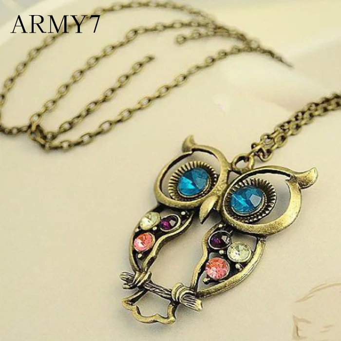 Кристальная подвеска в стиле стимпанк Женская Длинная цепочка виде совы с