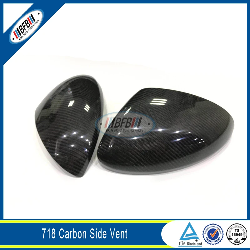 

Auto Car Real Carbon Fiber Rear View Mirror Cover Cap Stick On For 718