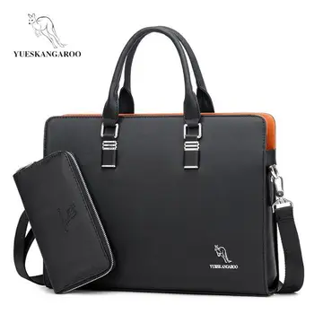 

YUESKANGRAOO Men Briefcase Bags Fashion Men Handbag for Computer Business Men Leather Shoulder Bags Male Messenger Bag HA-047