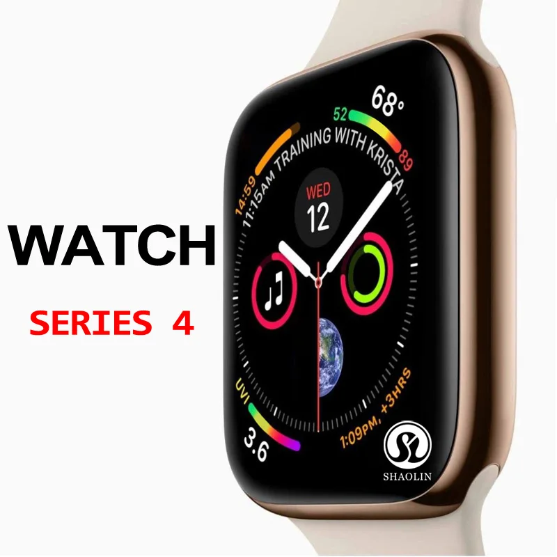 Tanie 50% off smart watch series 4 SmartWatch case dla apple 5 6 7 iPhone smatfon z androidem pulsometr pedometor (czerwony przycisk)