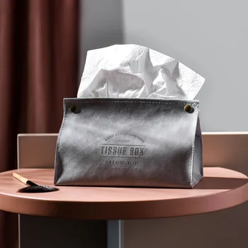 

Nordic Simulation Leather Tissue Box Dining Table Paper Towel Holder Home Decoration Accessories Modern Storage Box