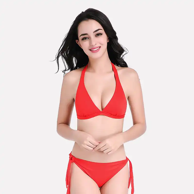 maillot de bain rouge 2 pièces
