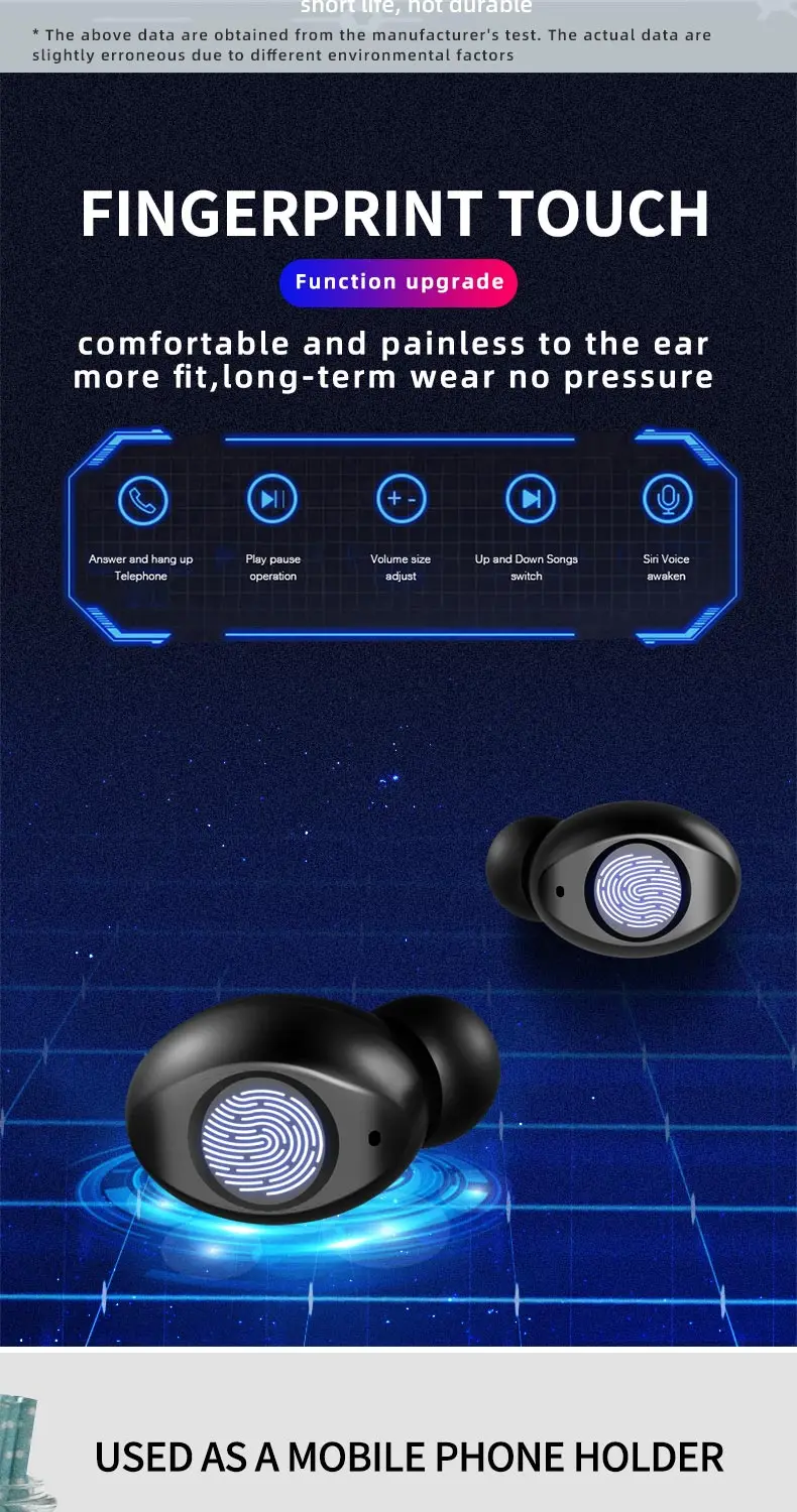 Оригинальные V12 Bluetooth 5,0 наушники настоящие беспроводные наушники TWS наушники-вкладыши IPX7 водонепроницаемые наушники HiFi для занятий спортом