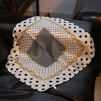 

New silk scarves mulberry silk "chain dot" silk square/silk scarf/professional scarf