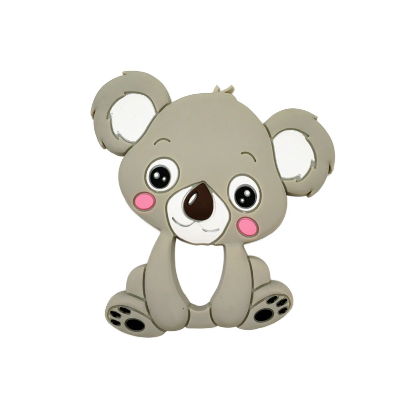 Koala Gray Игрушки для малышей пищевого класса Силиконовые Прорезыватели DIY животное коала детское кольцо для младенцев силиконовые жевательные Подвески Дети прорезывание зубов подарок - Цвет: Koala Gray