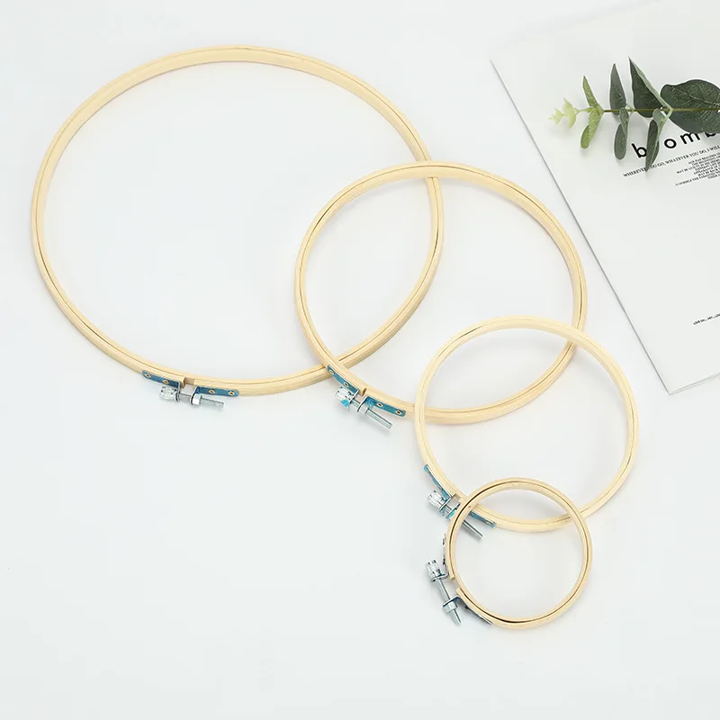 

13-23cm Bamboo Frame Embroidery Hoop Ring DIY Needlecraft Cross Stitch Machine Round Loop Hand Household Sewing Tools