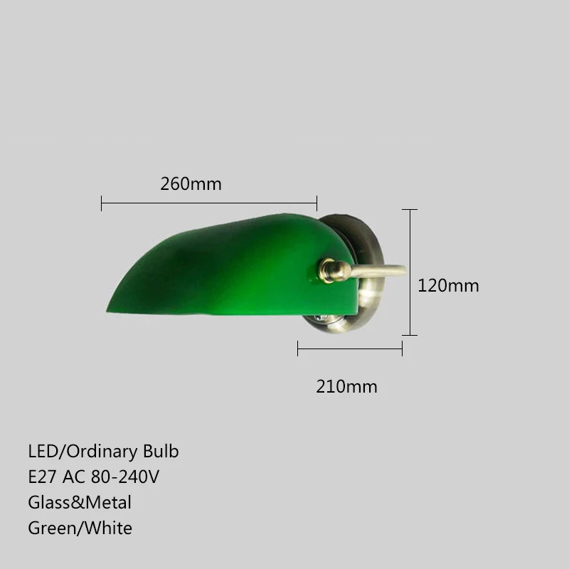 Промышленный Винтажный Зеленый Банкер настенный светильник классический европейский белый настенный светильник светодиодный E27 для спальни гостиной коридора Магазина Кабинета