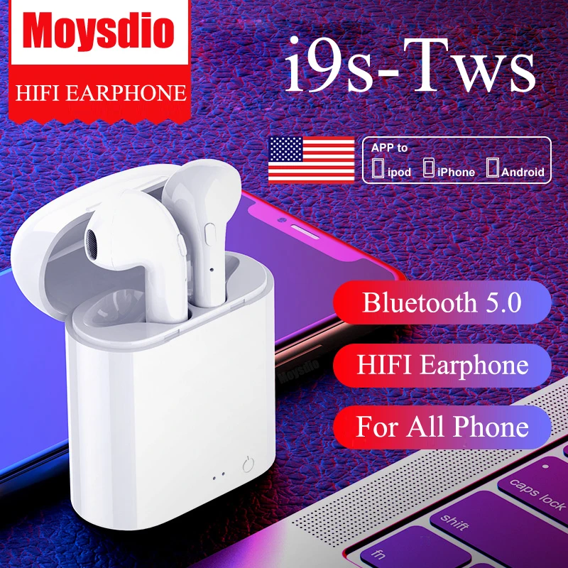 

i9s Tws Headphone Wireless Bluetooth 5.0 Earphone Mini Earbuds With Mic Charging Box Sport Headset For Smart Phone