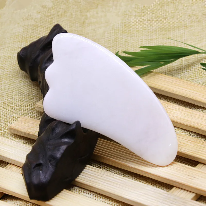 Natural Jade Guasha Scraping Massage Scraper Face Massager Acupuncture Gua Sha Board Acupoint Facial Eye Care Health Care - Цвет: A