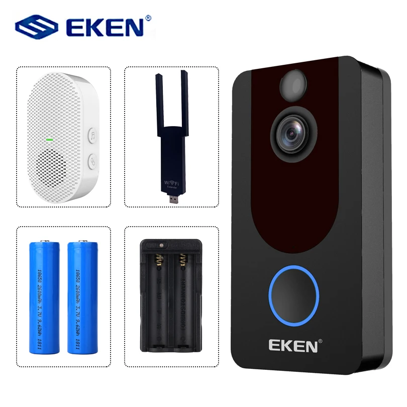 EKEN V7 1080P Smart WiFi видео дверной звонок камера визуальный домофон Chime ночного видения