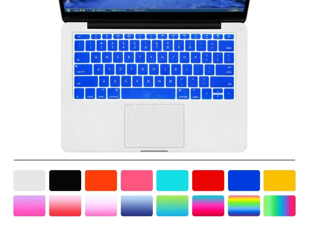 Цветной силиконовый чехол HRH для клавиатуры ноутбука Macbook New Pro 13 A1708 (версия 2016 без