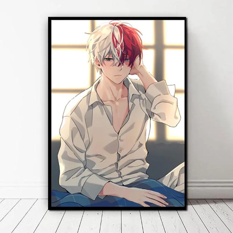 MY HERO Academia Shouto Todoroki Pinturas penduradas Tela do pôster de  rolagem de anime, pinturas penduradas decoração de parede decoração de tela  à prova d'água Personagens