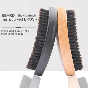 

Men's Beard Brush Boar Hair Bristle Beard Brush Round Wood Shaving Comb Face Massage Handmade Mustache Brush Beauty Care G0118
