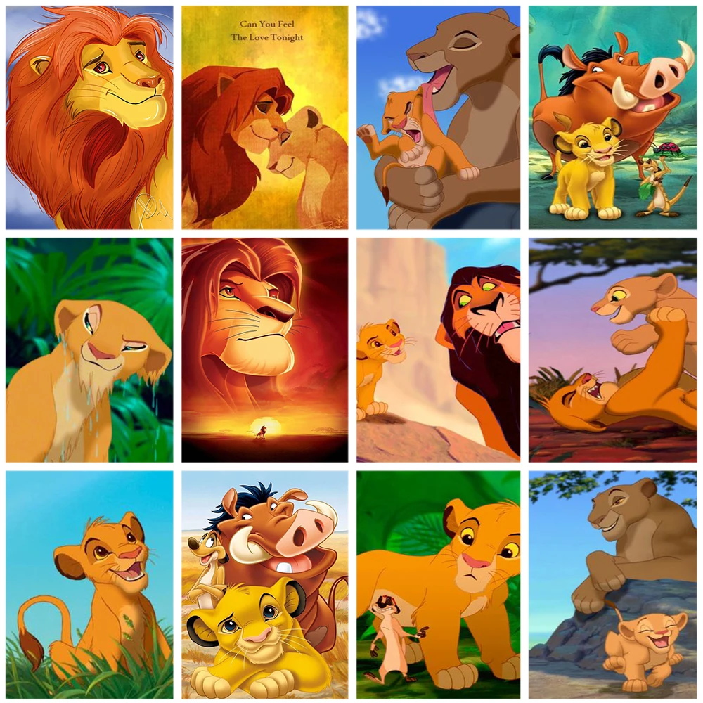 Disney 5D Diamond Painting Kits The Lion King Simba Mosaic Picture of Rhinestones Embroidery Round Drill Art Craft Home Decor