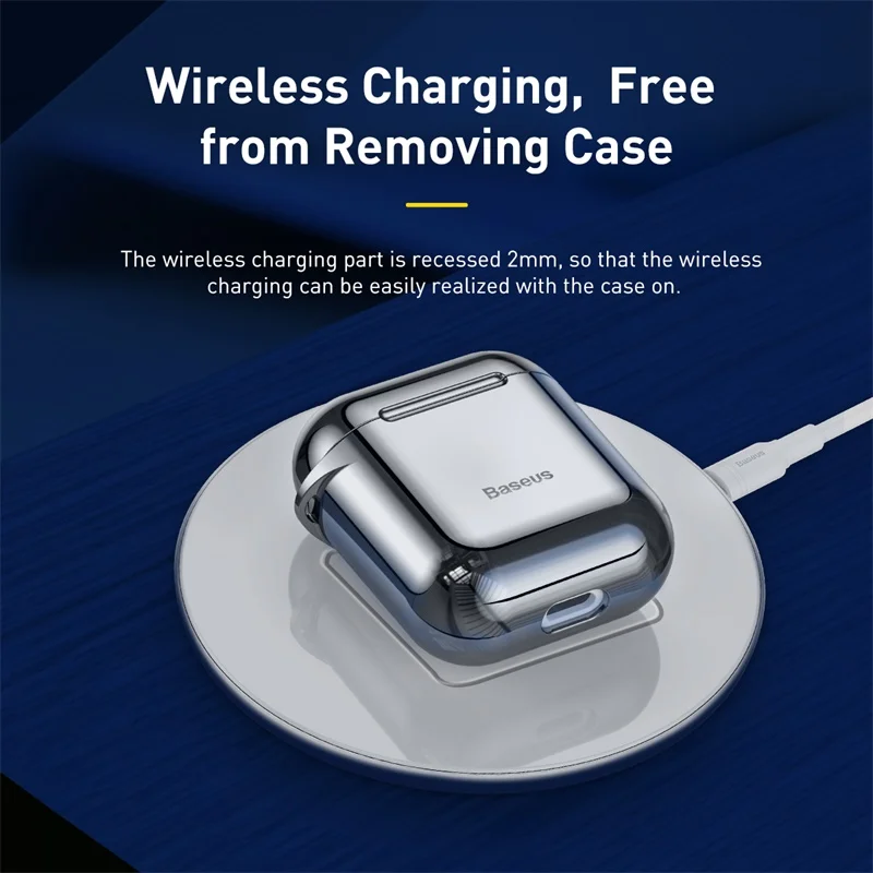 Роскошный чехол Baseus для наушников Apple Airpods мягкий силиконовый защитный