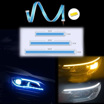 

New Hot 3-in-1 Car Accessories Day Time Running Strip LED Turning Signal Universal Soft Tube Headlight Strip Wholesale CSV
