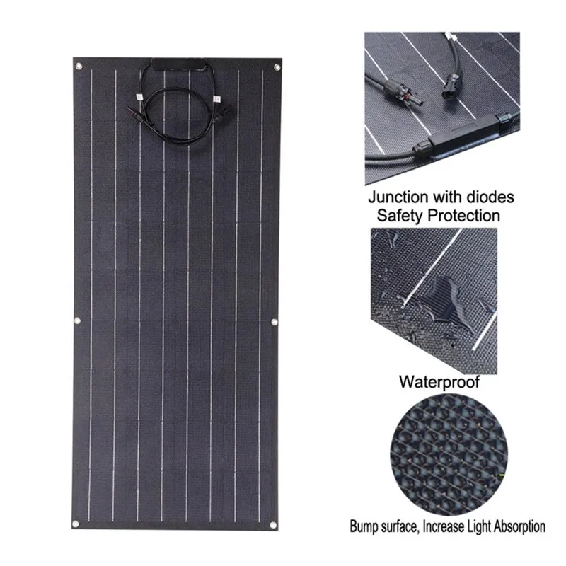 

New Marine top point Semi Flexible Solar Panel etfe 100W with high cost performance solar panel semi flexible