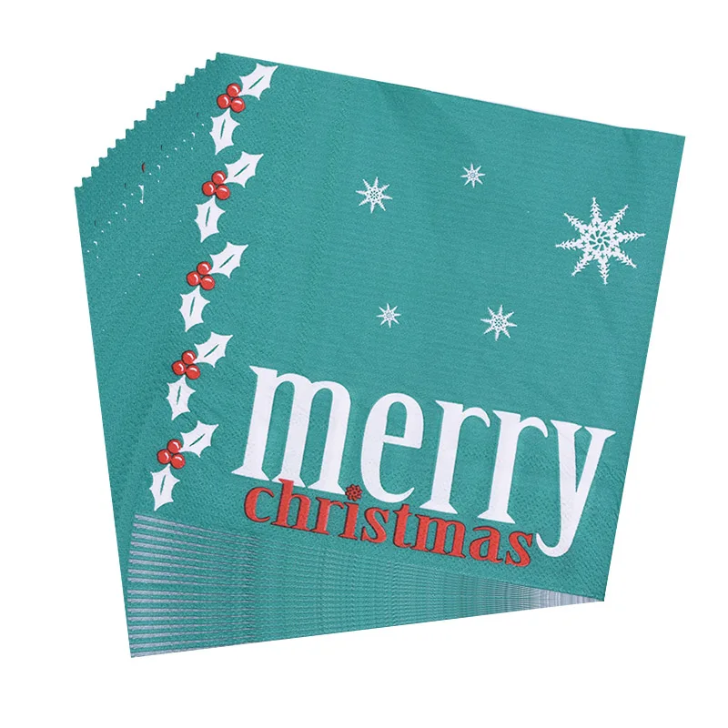 20pcs Napkins 11 20 шт./лот, милые Рождественские цветные бумажные салфетки с рисунком, товары для рождественской вечеринки, декоративная ткань, Рождественский Декор для обеденного стола - Цвет: 20pcs Napkins 11