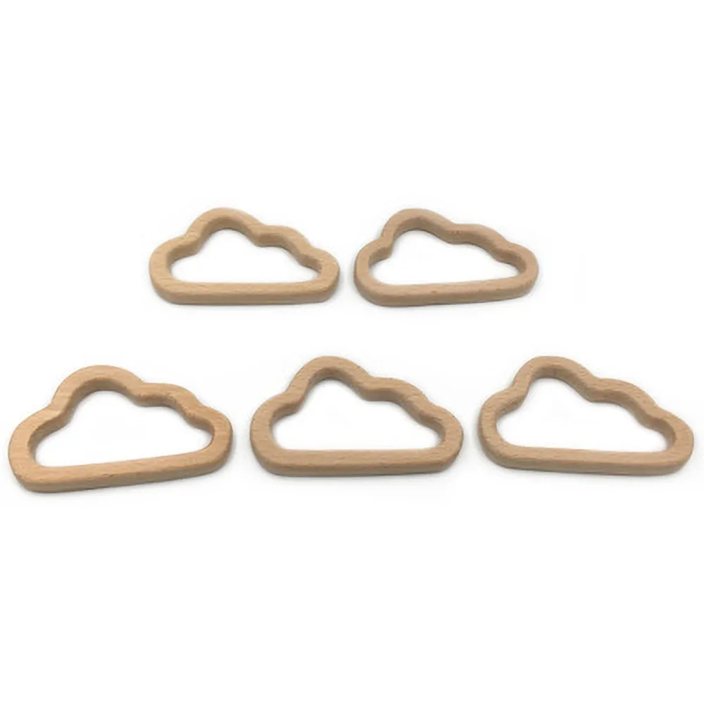 DIY Baby Teether Baby Gym Toys Wood Necklace Pendant Food Grade Wooden Teether Toys Sky Infant Kids Chew Tooth Toys