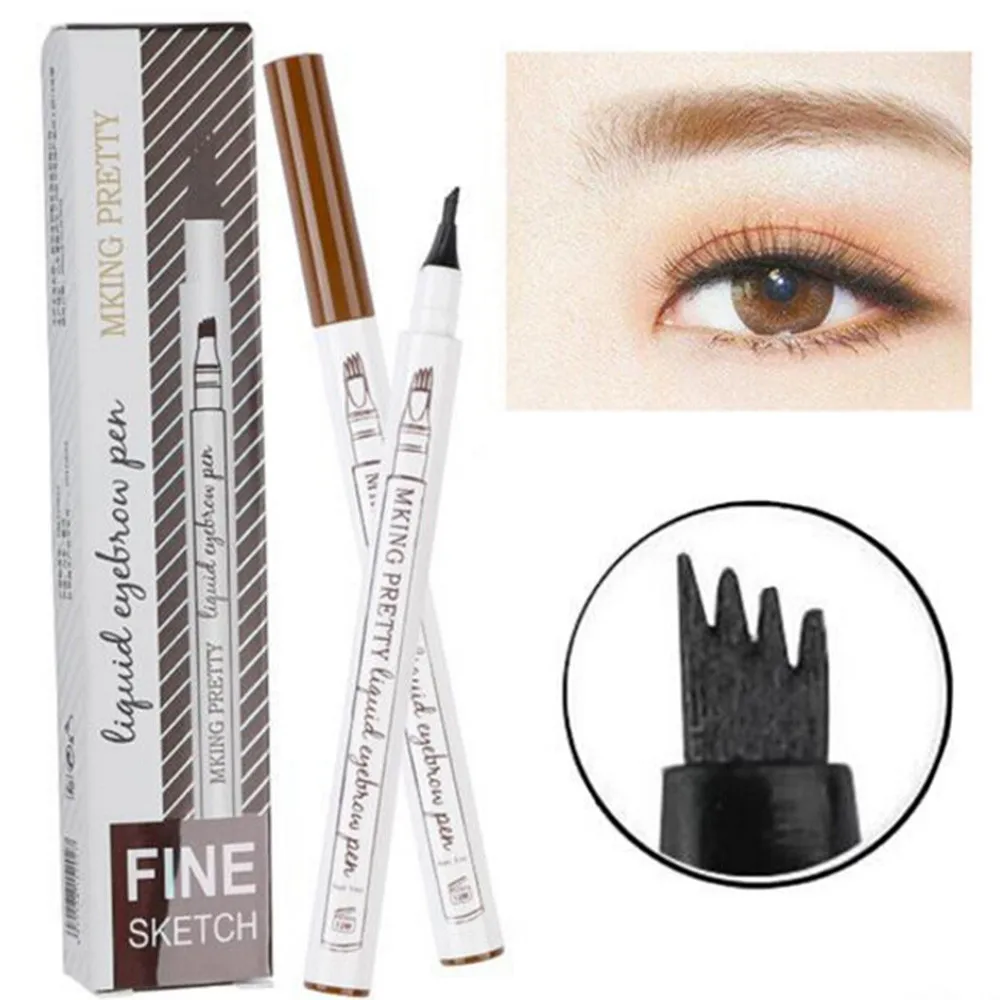 Microblading ручка для бровей Водонепроницаемая вилка кончик бровей Карандаш для татуировки длительный Профессиональный тонкий эскиз водостойкий гель для бровей карандаш